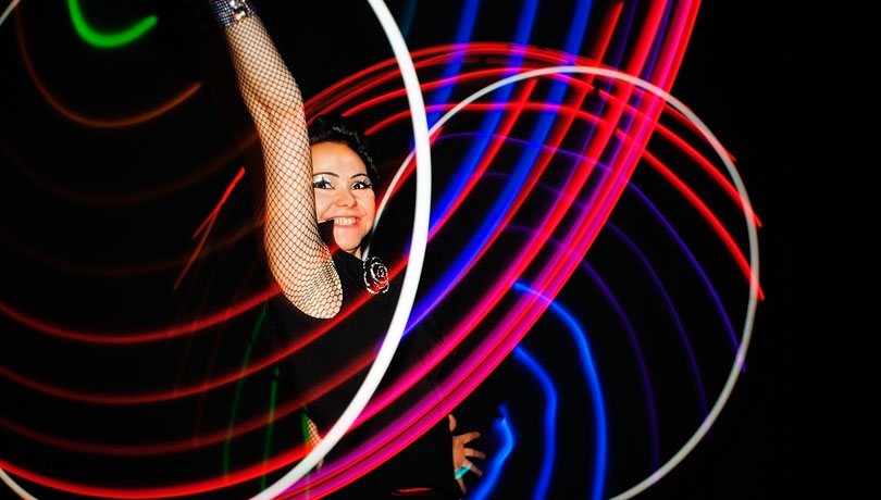 Leuchtshow LED-Hoop